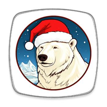 Christmas Polar Bears - Square fridge magnet - white - Front