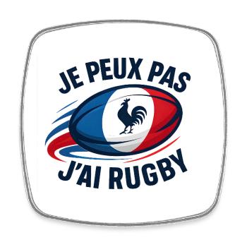 I can't I have rugby - Square fridge magnet - white - Front