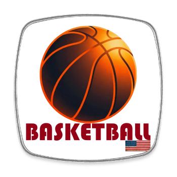Ballon Basket Orange Amérique - Magnet carré - blanc - Devant
