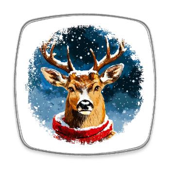 Deer Style - Square fridge magnet - white - Front