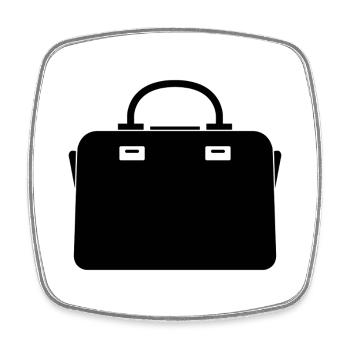 Woman handbag - Square fridge magnet - white - Front