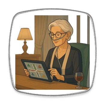 am Tablet Spielabend - Viereckiger Kühlschrankmagnet - Weiß - Vorne