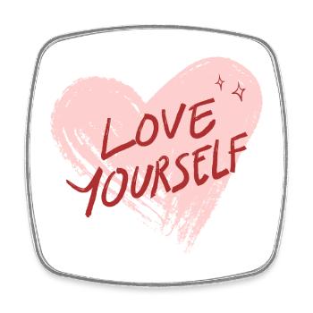 love yourself - Square fridge magnet - white - Front