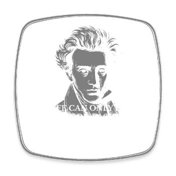 Kierkegaard Rückwärts-vorwärts Lebenszitatporträt - Viereckiger Kühlschrankmagnet - Weiß - Vorne