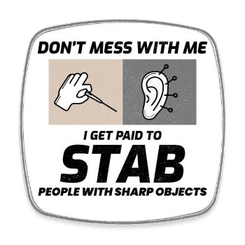 Acupuncture Getting Straight To The Point  - Square fridge magnet - white - Front