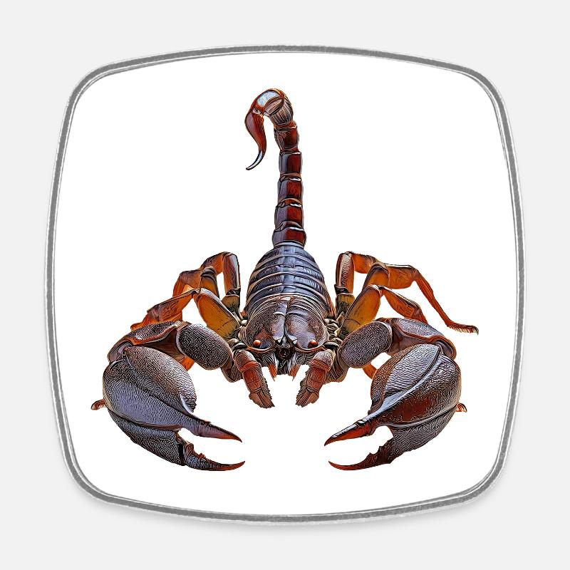 Scorpion - Magnet carré - blanc