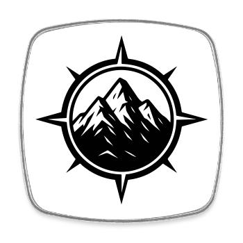 Compass Mountains - Square fridge magnet - white - Front