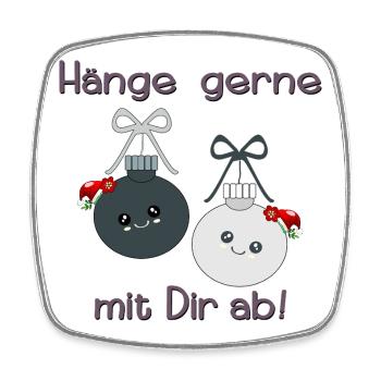 Weihnachtskugeln Weihnachten Freunde - Viereckiger Kühlschrankmagnet - Weiß - Vorne