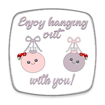 Hanging Out Christmas Friends - Square fridge magnet - white - Front
