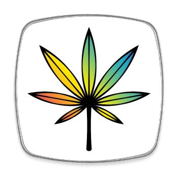 Cannabis / Marijuana / Hemp, Outl Rainbow History - Square fridge magnet - white - Front