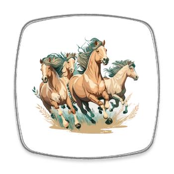 Hengstgalopp im Naturrauschen - Viereckiger Kühlschrankmagnet - Weiß - Vorne