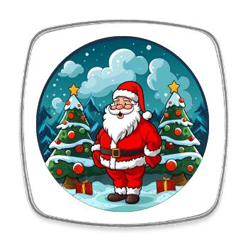 Sweet Santa Claus - Square fridge magnet - white - Front