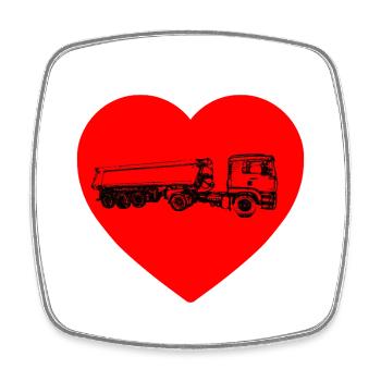truck - Square fridge magnet - white - Front