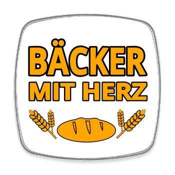 Bäcker - Viereckiger Kühlschrankmagnet - Weiß - Vorne