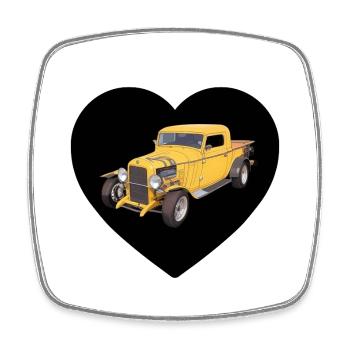 Automobiles - Magnet carré - blanc - Devant