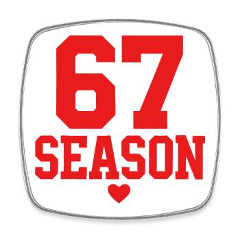 Sechs Sieben Saison Spaß 67 Valentinstag Saison Se - Viereckiger Kühlschrankmagnet - Weiß - Vorne