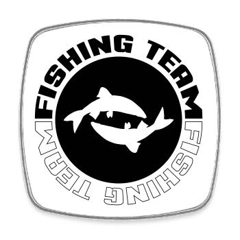 Fishing Team - Square fridge magnet - white - Front
