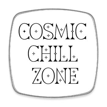 Cosmic Chill Zone – Ambiances spirituelles de détente - Magnet carré - blanc - Devant
