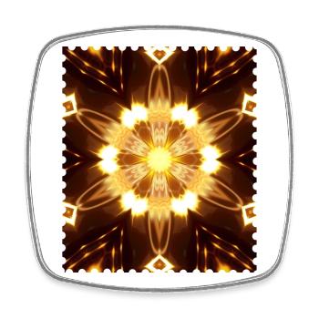 Fiery Mandala Light Play - Square fridge magnet - white - Front