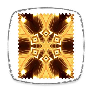 Fire Star Mandala Kaleidoscope - Square fridge magnet - white - Front