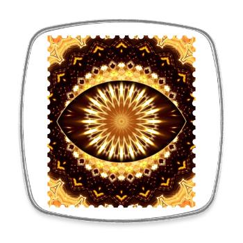 Kaleidoscope Fire Eye Pattern - Square fridge magnet - white - Front