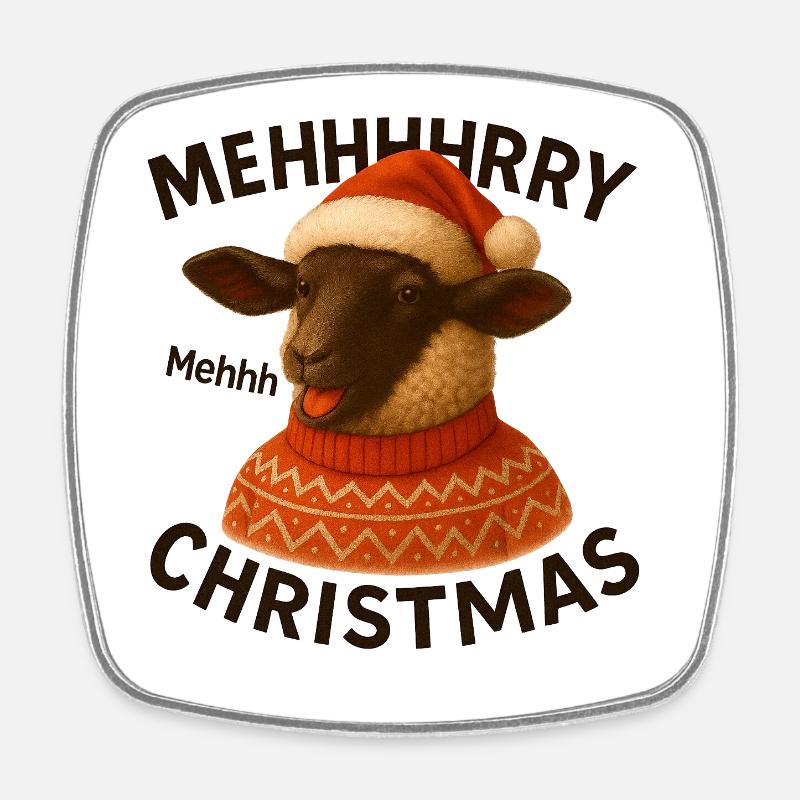 Bof, pull de mouton de Noël - Magnet carré - blanc