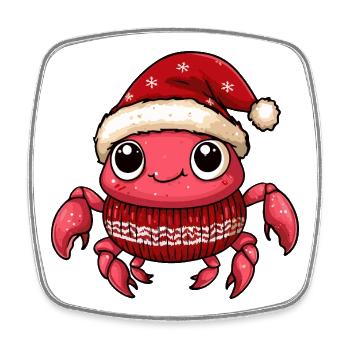 Noël de Crabe Crabe - Magnet carré - blanc - Devant