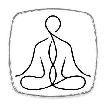 Meditation Line Art – Minimalist Meditation - Square fridge magnet - white - Front