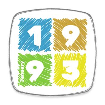 33. Geburtstag Farbige Patches since 01/1993 - Square fridge magnet - white - Front