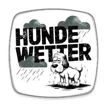 Dog Weather Silhouette - Square fridge magnet - white - Front