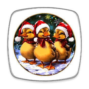 Santa Claus Duckling - Square fridge magnet - white - Front