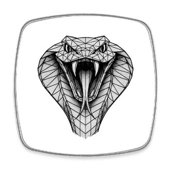 Geometric Cobra Head - Square fridge magnet - white - Front