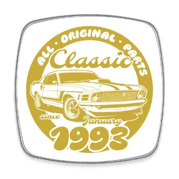 33e anniversaire - Classic Musclecar 01/1993 - Magnet carré - blanc - Devant