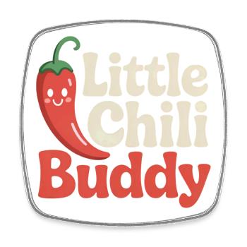 Little Chili Buddy - Viereckiger Kühlschrankmagnet - Weiß - Vorne