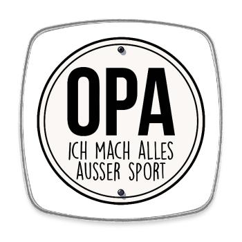 OPA Geschenk Grossvater - Viereckiger Kühlschrankmagnet - Weiß - Vorne
