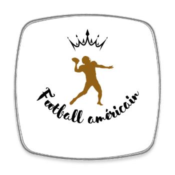 Quarterback in action - Square fridge magnet - white - Front