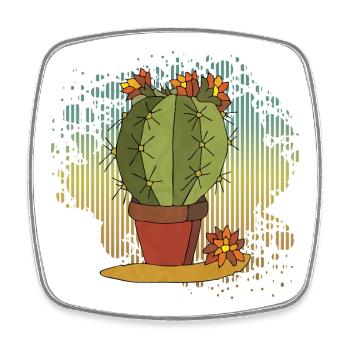 Flowers - Square fridge magnet - white - Front