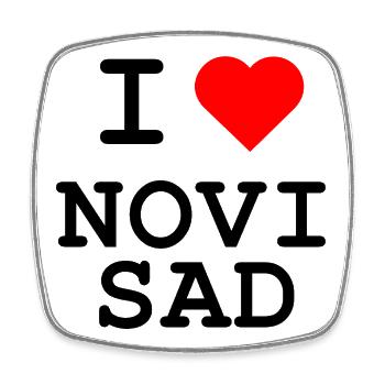 Ich liebe Novi Sad - I love Novi Sad - Square fridge magnet - white - Front