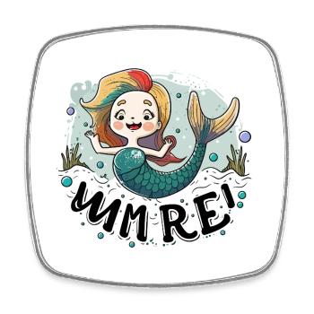 Regenbogen-Meerjungfrau-Splash-Illustration - Viereckiger Kühlschrankmagnet - Weiß - Vorne