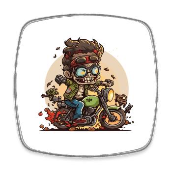 Motoskeleton in autumn - Square fridge magnet - white - Front