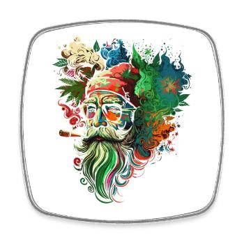 Psychedelic Santa Kaleidoscope - Square fridge magnet - white - Front