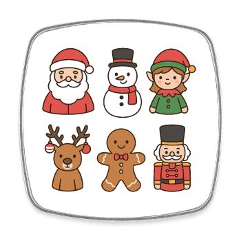 Équipe de Noël Fantaisiste - Magnet carré - blanc - Devant