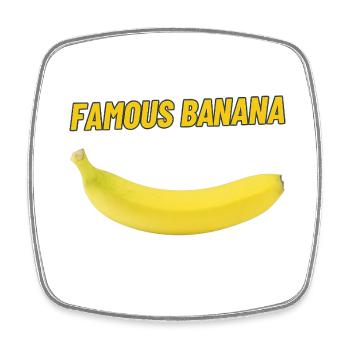 Famous Banana - Viereckiger Kühlschrankmagnet - Weiß - Vorne