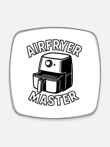 Airfryer Master - Square fridge magnet - white