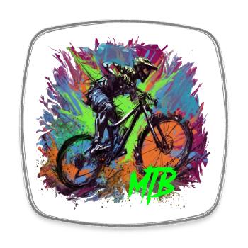 Mtb - Viereckiger Kühlschrankmagnet - Weiß - Vorne