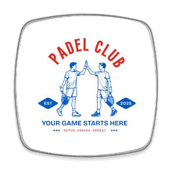 Padel Club Logo - Magnet carré - blanc - Devant
