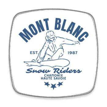 Logo der Mont Blanc Snow Riders - Viereckiger Kühlschrankmagnet - Weiß - Vorne
