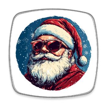 Santa Claus with sunglasses - Square fridge magnet - white - Front
