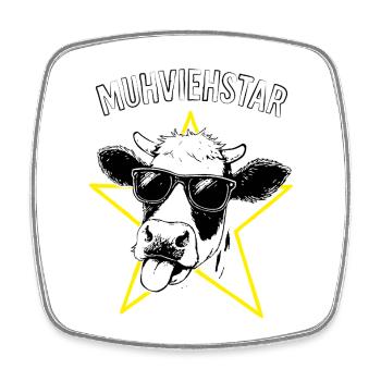 Muhviehstar Ferme Drôle Cadeau Vaches Bétail - Magnet carré - blanc - Devant