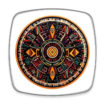 Cercle de Feu du Mandala - Magnet carré - blanc - Devant